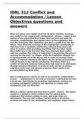 IDRL 312 Conflict and Accommodation Lesson Objectives questions and answers