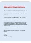 SolidWorks / SolidProfessor Exam Questions and Answers Latest 2024/2025 with complete solution.