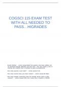 COGSCI 115 EXAM TEST WITH ALL NEEDED TO PASS…HIGRADES