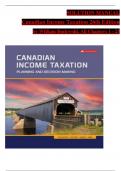 SOLUTION MANUAL Canadian Income Taxation 26th Edition by William Buckwold, All Chapters (1 - 23) / Complete Guide A+