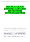 MODULE 5 - MBA 703 (SADHYA) ASSESSMENT TEST WITH THE CORRECT SOLUTIONS.