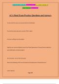 ACA Final Exam Practice Questions and Answers