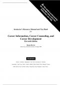 Solutions Manual and Test Bank for Career Information, Career Counseling, and Career Development 11th Edition by Duane Brown