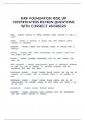 NRF FOUNDATION RISE UP CERTIFICATION REVIEW QUESTIONS WITH CORRECT ANSWERS.