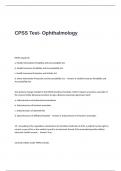 CPSS Test Questions and Answers- Ophthalmology