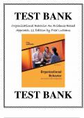 Test Bank for Organizational Behavior An Evidence-Based Approach, 12 Edition by Fred Luthans