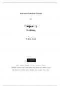 Solutions Manual for Carpentry First Edition by W. Keith Powell, All Chapters 1-57