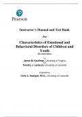 Solutions Manual & Test Bank For Characteristics of Emotional and Behavioral Disorders of Children and Youth 11th Edition By James M. Kauffman