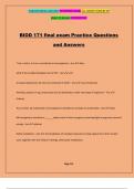 BIOD 171 final exam Practice Questions and Answers