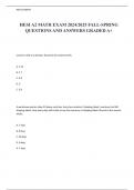 HESI A2 MATH EXAM 2024/2025 FALL-SPRING QUESTIONS AND ANSWERS GRADED A+