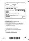 AQA Pearson Edexcel Level 3 GCE History Advanced PAPER 3: Themes in breadth with aspects in depth Option 36.1: Protest, agitation and parliamentary reform in Britain, c1780–1928 Option 36.2: Ireland and the Union, c1774–1923  question paper 2024 june 9hio