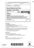  Pearson Edexcel Level 3 GCE History Advanced PAPER 3: Themes in breadth with aspects in depth Option 35.1: Britain: losing and gaining an empire, 1763–1914 Option 35.2: The British experience of warfare, c1790–1918 question paper 2024 june 9hio/35