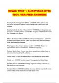 INIWIC TEST 1 QUESTIONS WITH 100% VERIFIED ANSWERS