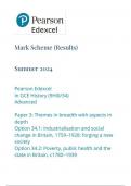  Pearson Edexcel In GCE History (9HI0/34) Advanced Paper 3: Themes in breadth with aspects in depth Option 34.1: Industrialisation and social change in Britain, 1759–1928: forging a new society Option 34.2: Poverty, public health and the state in Brita