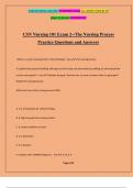 CSN Nursing 101 Exam 2--The Nursing Process Practice Questions and Answers