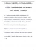 ELNEC Exam Questions and Answers 100% Solved | Graded A+