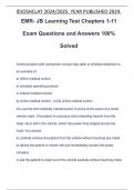 EMR- JB Learning Test Chapters 1-11 Exam Questions and Answers 100% Solved