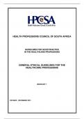 General Ethical Guidelines for the Healthcare Professions