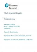  Pearson Edexcel Level 3 GCE History Advanced PAPER 2: Depth study Option 2C.1: France in revolution, 1774–99 Option 2C.2: Russia in revolution, 1894–1924 9hio/2c