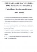 EPRC Operator Course JKO (8 hour) Pretest Exam Questions and Answers 100% Solved