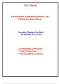 Test Bank for Foundations of Microeconomics, 9th Edition by Bade (All Chapters included)