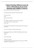 Clinical Nutrition Midterm Carnevale  NYCC UPDATED ACTUAL Exam  Questions and CORRECT Answers