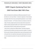 HORT: Organic Gardening Final, Hort 3300 Final Exam Q&A 100% Pass