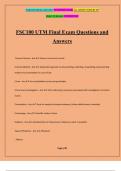 FSC100 UTM Final Exam Questions and Answers