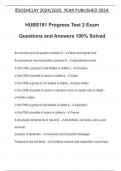 HUBS191 Progress Test 2 Exam Questions and Answers 100% Solved