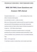 IMSE 250 FINAL Exam Questions and Answers 100% Solved