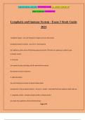 Lymphatic and Immune System - Exam 3 Study Guide 2024