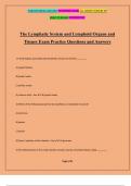 The Lymphatic System and Lymphoid Organs and Tissues Exam Practice Questions and Answers