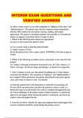 INTERIM EXAM QUESTIONS AND VERIFIED ANSWERS