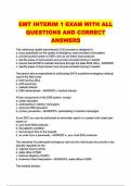 EMT INTERIM 1 EXAM WITH ALL QUESTIONS AND CORRECT ANSWERS