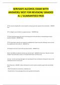 SERVSAFE ALCOHOL EXAM WITH  ANSWERS/ BEST FOR REVISION/ GRADED  A+ / GUARANTEED PASS