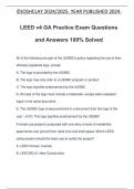 LEED v4 GA Practice Exam Questions and Answers 100% Solved