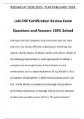 Leik FNP Certification Review Exam Questions and Answers 100% Solved