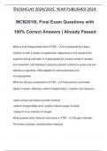 MCB2010L Final Exam Questions with 100% Correct Answers | Already Passed