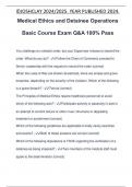 Medical Ethics and Detainee Operations Basic Course Exam Q&A 100% Pass