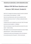 Midterm FNP 590 Exam Questions and Answers 100% Solved | Graded A+