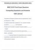 MISY 5315 Final Exam Quantum Computing Questions and Answers 100% Solved