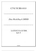 C792 NURS 6010 ( Data Modelling & DBMS) - Latest FA Guide Q & S 2024.