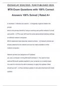 MTA Exam Questions with 100% Correct Answers 100% Solved | Rated A+