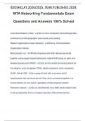 MTA Networking Fundamentals Exam Questions and Answers 100% Solved