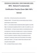 MTA - Network Fundamentals Certification Practice Exam Q&A 100% Solved