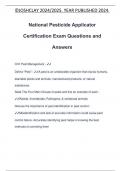 National Pesticide Applicator Certification Exam Questions and Answers