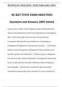 NC BLET STATE EXAM OBJECTIVES Questions and Answers 100% Solved