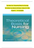 TEST BANK For Theoretical Basis for Nursing, 6th American Edition by Melanie McEwen; Evelyn M. Wills, Verified Chapters 1 - 23, Complete Newest Version