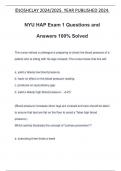 NYU HAP Exam 1 Questions and Answers 100% Solved