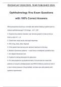 Ophthalmology Viva Exam Questions with 100% Correct Answers